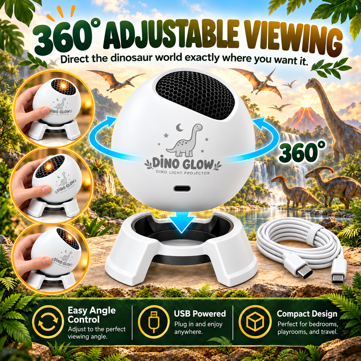 DINO GLOW™ | Prehistoric Adventure Light Projector