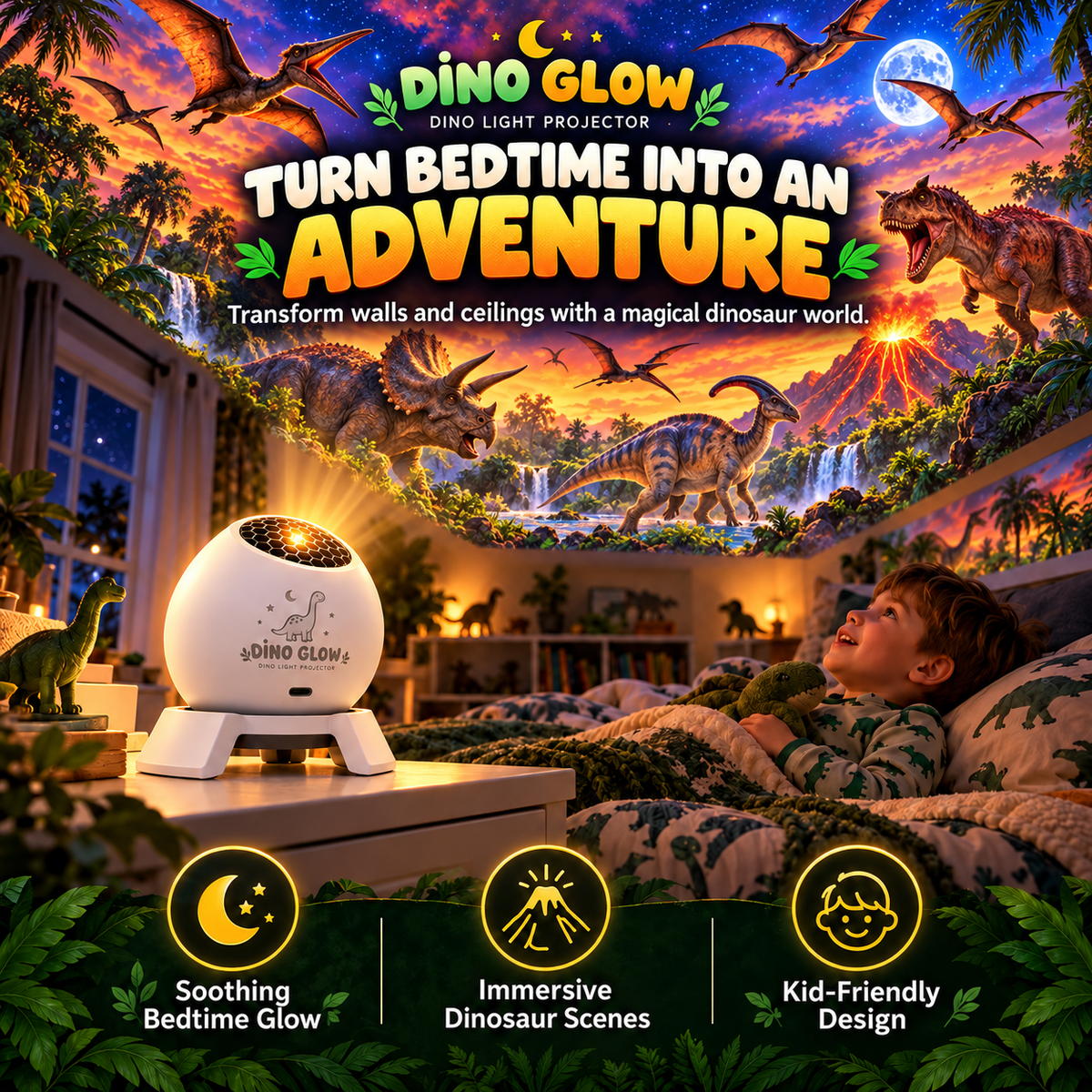 DINO GLOW™ | Prehistoric Adventure Light Projector