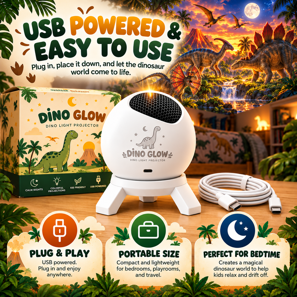 DINO GLOW™ | Prehistoric Adventure Light Projector