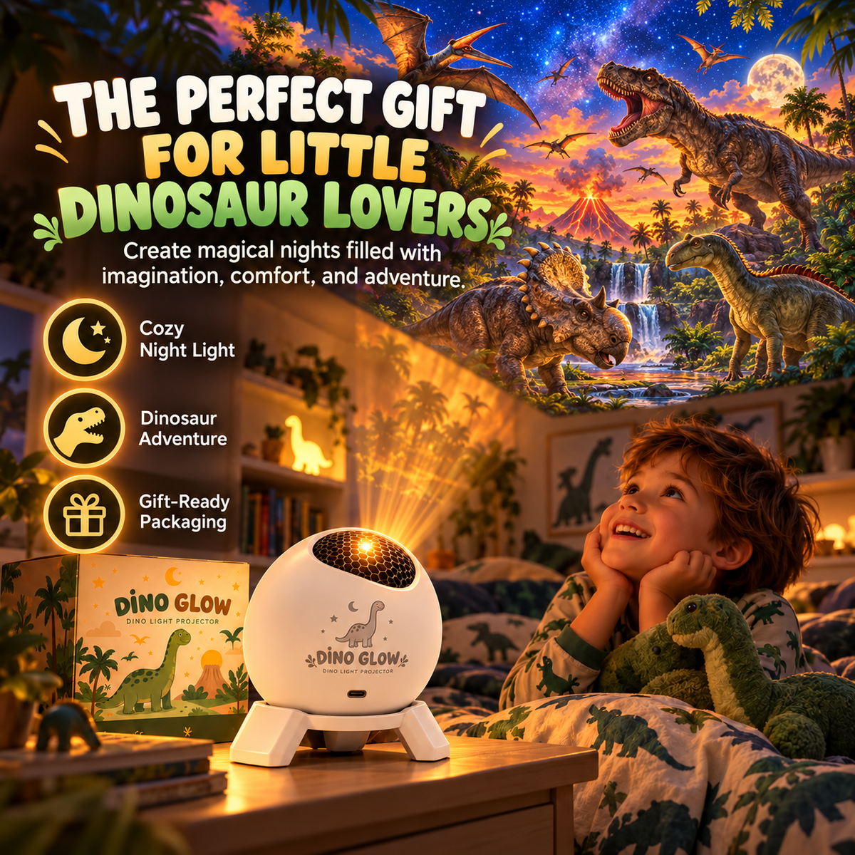 DINO GLOW™ | Prehistoric Adventure Light Projector